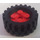 LEGO Rouge Wheel Rim 10 x 17.4 with 4 Studs and Technic Peghole with Tire 30 x 10.5 with Ridges Inside