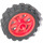 LEGO Rood Wheel Rim Ø14.6 x 6 with Spokes and Stub Axles with Tire Ø 20.9 X 5.8  Offset Tread