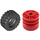 LEGO rouge Roue Jante Ø18 x 14 avec Essieu Trou avec Pneu 30.4 x 14 avec Offset Bande de roulement Modèle et No band