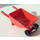 LEGO Rød Wheelbarrow with Black Trolley Wheels