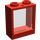 LEGO rot Fenster 1 x 2 x 2 ohne Sill mit Transparent Glas