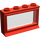 LEGO Rood Venster 1 x 4 x 2 Classic met Fixed Glas en Lange dorpel
