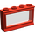 LEGO rot Fenster 1 x 4 x 2 Classic mit Fixed Glas und kurze Schwelle