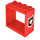 LEGO Red Window 2 x 4 x 3 with Fire Logo Sticker with Square Holes (60598)