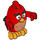 LEGO Red with Worried Face Minifigure