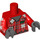 LEGO Rood Wolf Guy Minifiguur Torso met Rood Armen met Plaid Patroon en Dark Stone Handen (973 / 88585)