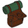 LEGO Rötlich-braun Rucksack mit Dark Green Bedroll (26073)