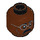 LEGO Reddish Brown Baxter Stockman Head (Recessed Solid Stud) (3626 / 13238)