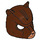 LEGO Roodachtig Bruin Bear Masker met Dark Brown Fur (19600)