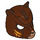 LEGO Reddish Brown Bear Mask with Medium Dark Flesh Muzzle and Orange Slash Marks (21216)