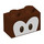 LEGO Rötlich-braun Backstein 1 x 2 mit brown Augen mit Unterrohr (3004 / 103790)