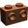 LEGO Rötlich-braun Backstein 1 x 2 mit Bolzen auf Gegenüberliegende Seiten (52107)