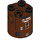 LEGO Reddish Brown Cylinder 2 x 2 x 2 Robot Body with Black, White, and Gray Astromech Droid Pattern (Undetermined) (90667)