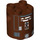 LEGO Reddish Brown Cylinder 2 x 2 x 2 Robot Body with Black, White, and Gray Astromech Droid Pattern (Undetermined) (90667)