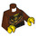 LEGO Reddish Brown Dareth Minifig Torso with Reddish Brown Arms and Yellow Hands (973 / 76382)