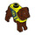 LEGO Reddish Brown Dog with Vibrant Yellow Vest with Dark Blue and Police Badge (105752)