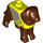 LEGO Reddish Brown Dog with Vibrant Yellow Vest with Silver