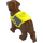 LEGO Reddish Brown Dog with Vibrant Yellow Vest with Silver