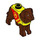 LEGO Brun rougeâtre Chien avec Jaune et rouge Harness (105774)