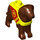LEGO Brun rougeâtre Chien avec Jaune et rouge Harness (105774)