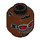 LEGO Reddish Brown Falcon with Gray Suit and Dark Red Wings Minifigure Head (Recessed Solid Stud) (3626 / 26147)