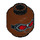 LEGO Reddish Brown Falcon with Red Suit and Built Wings Minifigure Head (Recessed Solid Stud) (3626 / 68213)