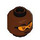 LEGO Reddish Brown Female Head with Orange Goggles (Recessed Solid Stud) (3626 / 100949)