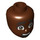 LEGO Reddish Brown Female Minidoll Head with Zac  Face (92198 / 103370)