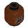 LEGO Reddish Brown Greef Karga with Black Moustache Minifigure Head (Recessed Solid Stud) (3626 / 68673)