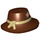 LEGO Reddish Brown Hat with Wide Brim and Band with Tan Rope and Patch (13788 / 14402)