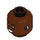 LEGO Roodachtig bruin Hoofd met Clenched-Tanden Smile en Hearing Aid (Verzonken solide nop) (3626 / 100320)