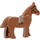 LEGO Roodachtig bruin Paard met Zwart Ogen en Zwart Teugel (75998)