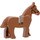 LEGO Rötlich-braun Pferd mit Schwarz Eyes und Schwarz Bridle (75998)