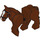 LEGO Reddish Brown Horse with Moveable Legs and Black Bridle and White Face Front (10509)