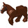 LEGO Rötlich-braun Pferd mit Moveable Beine und Schwarz Bridle und Weiß Face Vorderseite (10509)