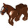 LEGO Reddish Brown Horse with Moveable Legs and Black Bridle and White Face Front (10509)