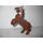 LEGO Reddish Brown Horse with Moveable Legs and Black Bridle and White Face Front (10509)