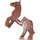 LEGO Reddish Brown Horse with Moveable Legs and Black Bridle and White Face Front (10509)