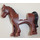 LEGO Rötlich-braun Pferd mit Weiß Vorderseite und Schwarz Mane und Brown Augen (93085)