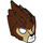 LEGO Reddish Brown Lion Mask with Tan Face and Crooked Frown (11129 / 19990)