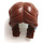 LEGO Reddish Brown Long Hair with Center Parting and Two Braids with Blue Bows  (49394)