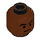 LEGO Reddish Brown Mace Windu Head (Safety Stud) (3626 / 57492)