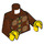 LEGO Reddish Brown Man in Reddish Brown Patterned Shirt Minifig Torso (973 / 76382)