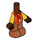 LEGO Reddish Brown Micro Body with Trousers with Red / Orange Shirt (83612 / 107796)