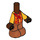 LEGO Rötlich-braun Micro Körper mit Trousers mit rot / Orange Shirt (83612)