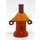 LEGO Rötlich-braun Micro Körper mit Trousers mit rot / Orange Shirt (83612)