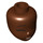 LEGO Reddish Brown Minidoll Head with Closed Eyes (81858 / 92198)