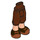 LEGO Reddish Brown Minidoll Hip with Cropped Trousers with Dark Brown Shoes with Brown Laces (Thick Hinge) (18353)