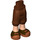 LEGO Reddish Brown Minidoll Hip with Cropped Trousers with Dark Brown Shoes with Brown Laces (Thick Hinge) (18353)