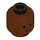 LEGO Roodachtig Bruin Minifig Hoofd met Standaard Grijns (Veiligheids Stud) (55368 / 55438)